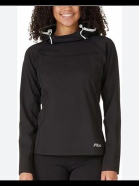 FILA Black Women's Hooded Pullover Top
